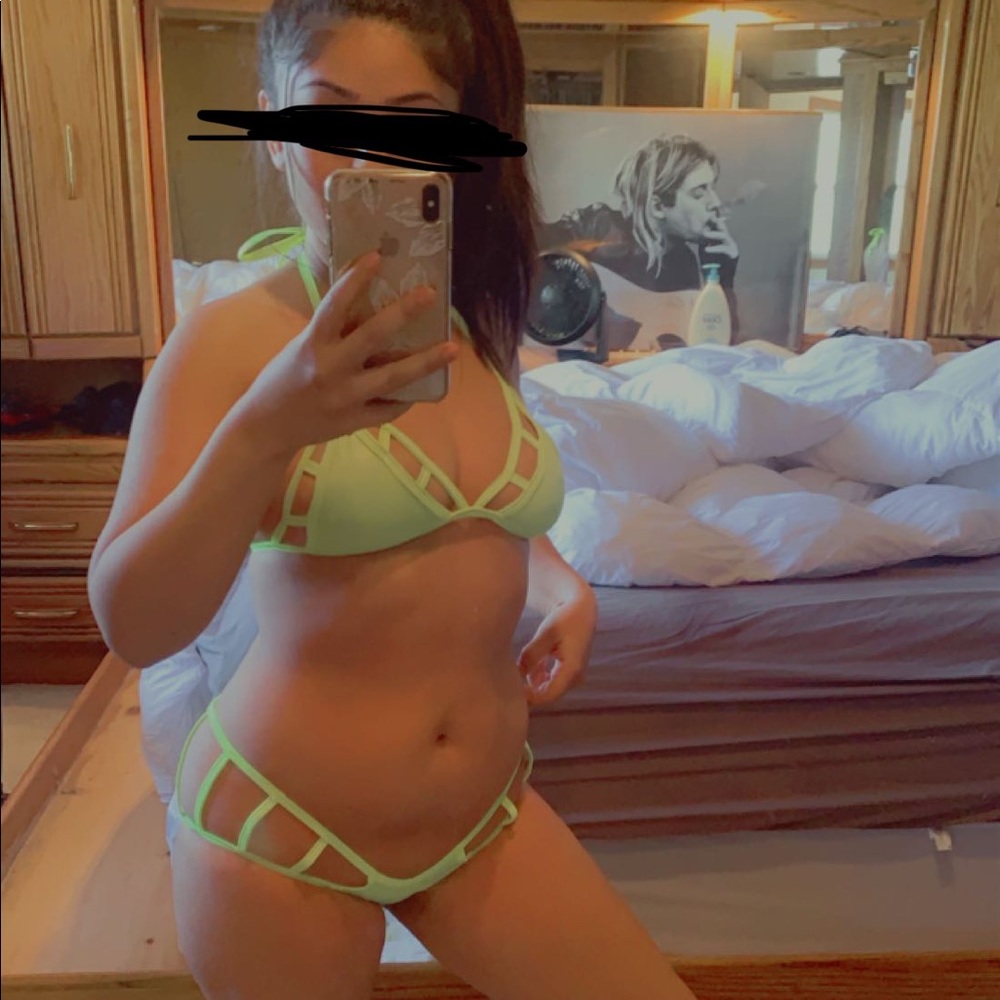 Neon lime green bikini